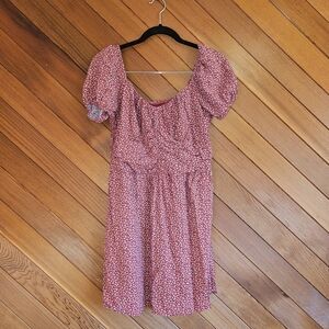 Red Floral Hollister Mini Babydoll Dress Size Large